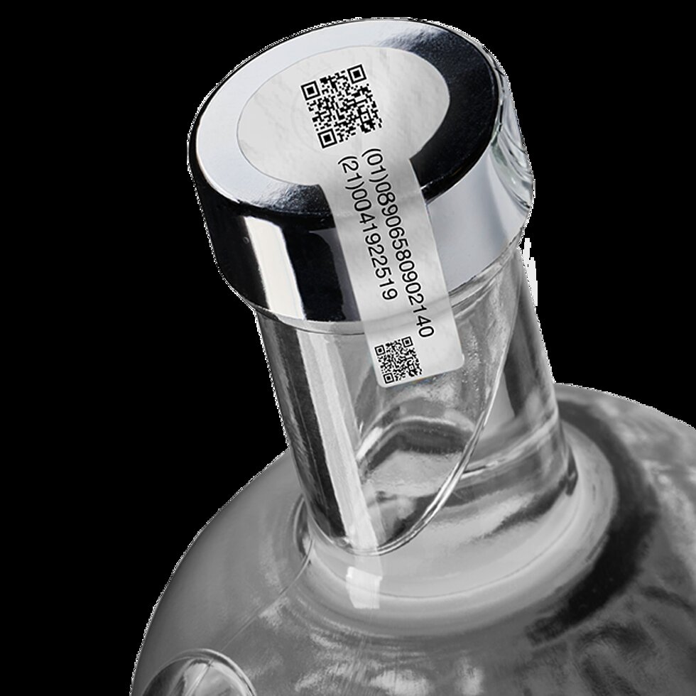 带有二维码的瓶标签，采用热转印工艺印刷